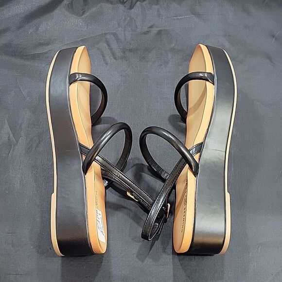 BRAND NEW CHINESE LAUNDRY SARTI DOUBLE ANKLE STRAP PLATFORM WEDGES SANDAL - Picture 13 of 16